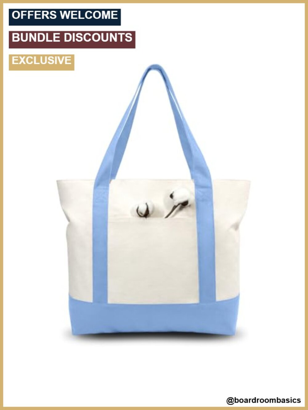 Reusable Canvas Tote Bags with Pocket, Zipper Top, 21x15x6, Pack of 30